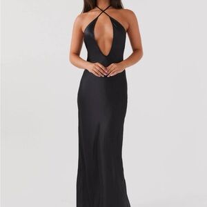 Peppermayo Black Halter Maxi Dress